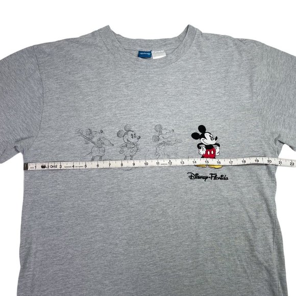Disney Gray Mickey Mouse Short Sleeve Embroidered T-Shirt- Women's Large - Picture 7 of 8